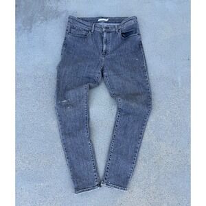 Levi's 721 Jeans W32 L30‎ Women High Rise Skinny Fit Grey Stretch Denim